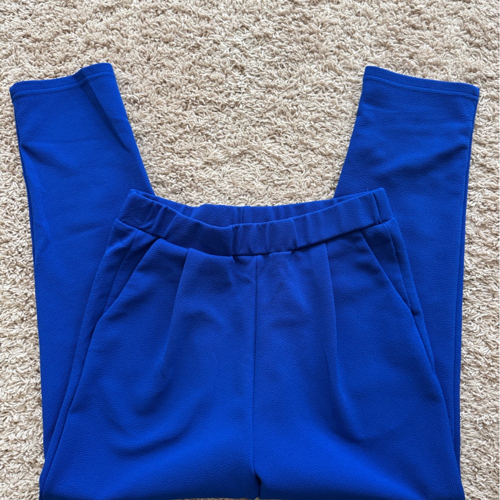 SHEIN Women's Vibrant Blue Straight Leg Pants